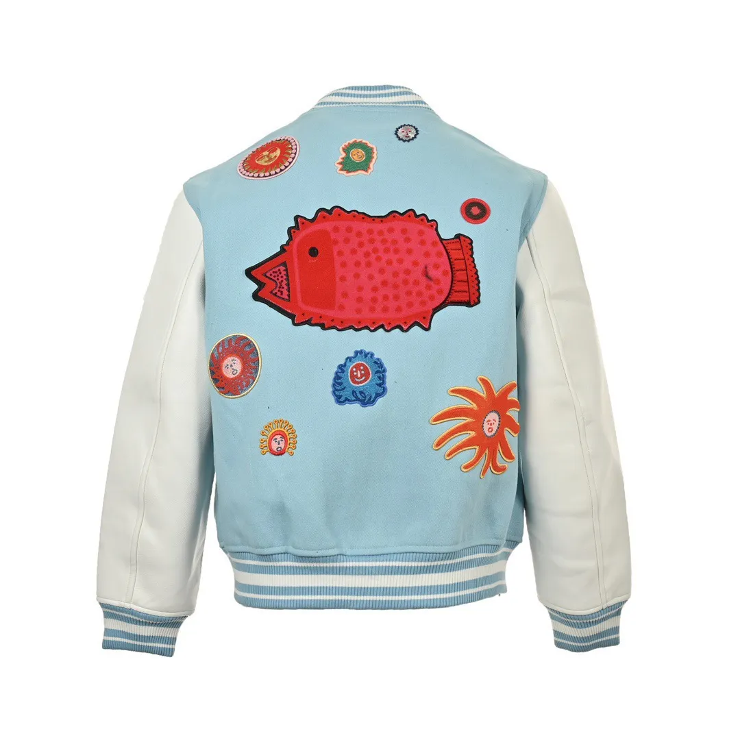Louis Vuitton/Louis Vuitton 24Fw Yayoi Kusama joint sunfish baseball jacket